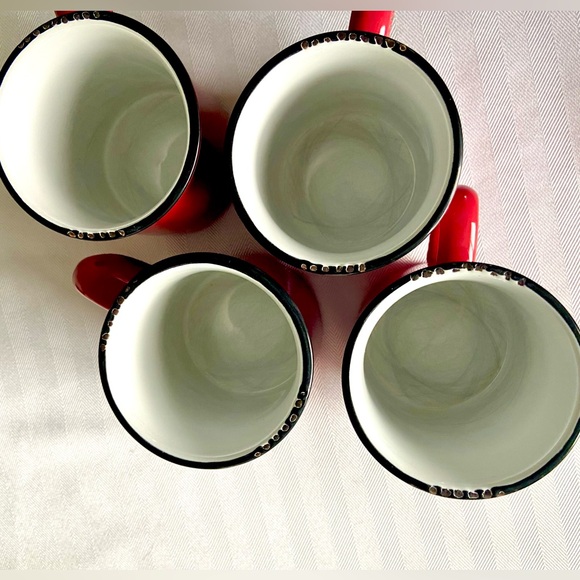 Red Enamel Mugs from The Drake General Store Cottagecore Campfire Cups Set of 4 - Picture 6 of 12